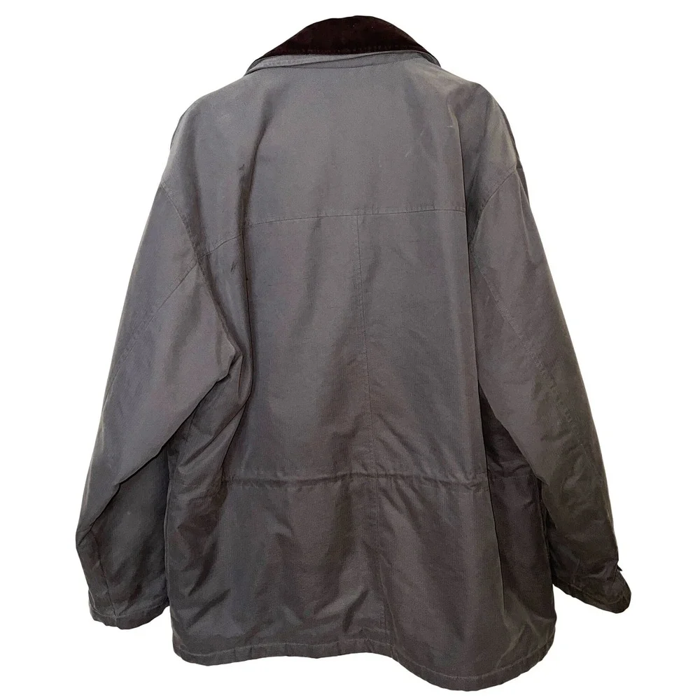 John Henry Men's Field Barn Coat Jacket Brown XL Corduroy Collar Heavyweight GUC